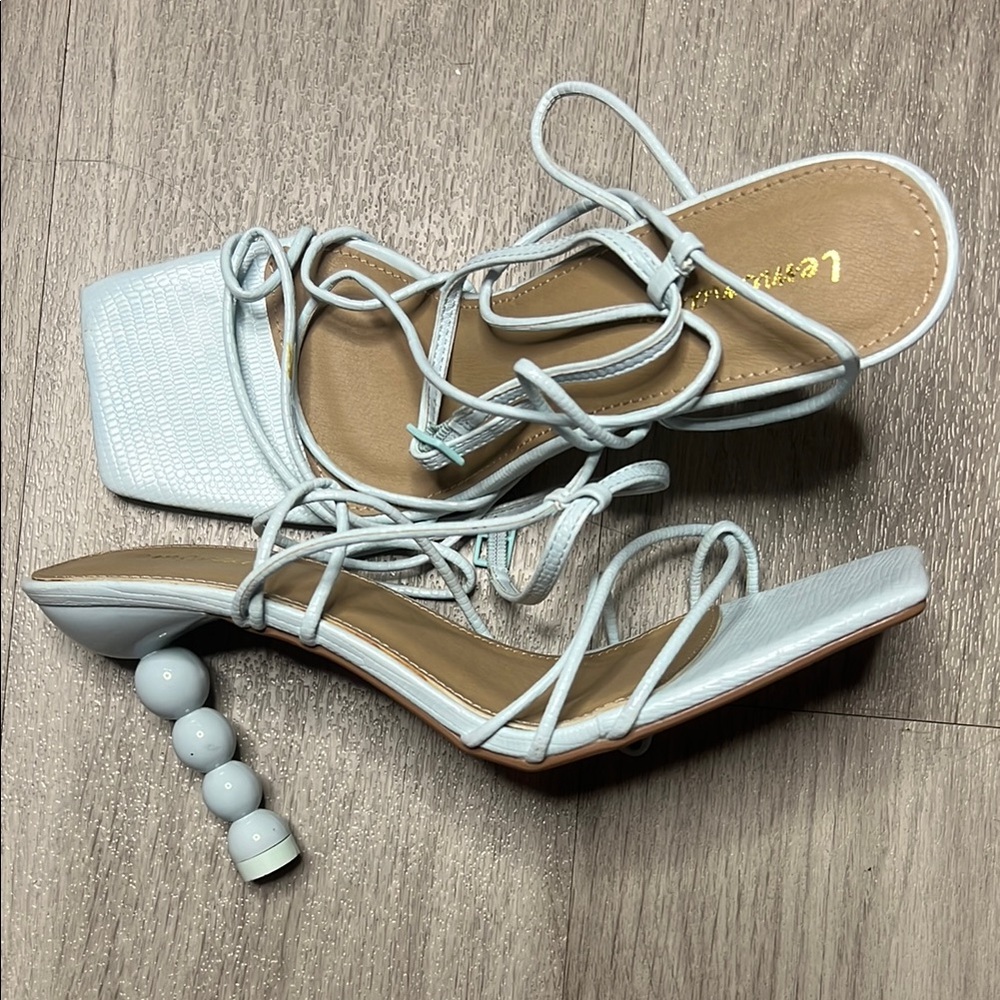 Women's Light Blue Strappy Heels